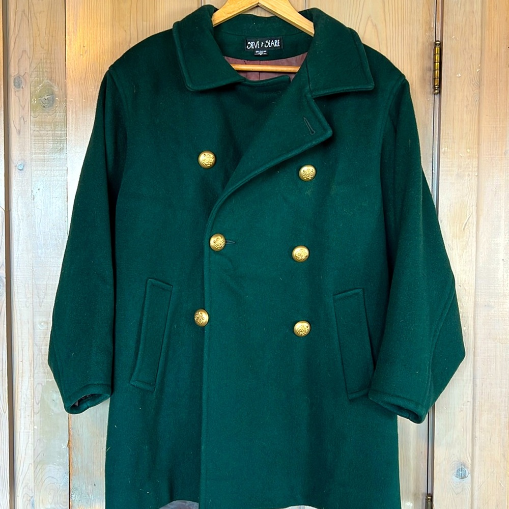 Emerald green pea coat